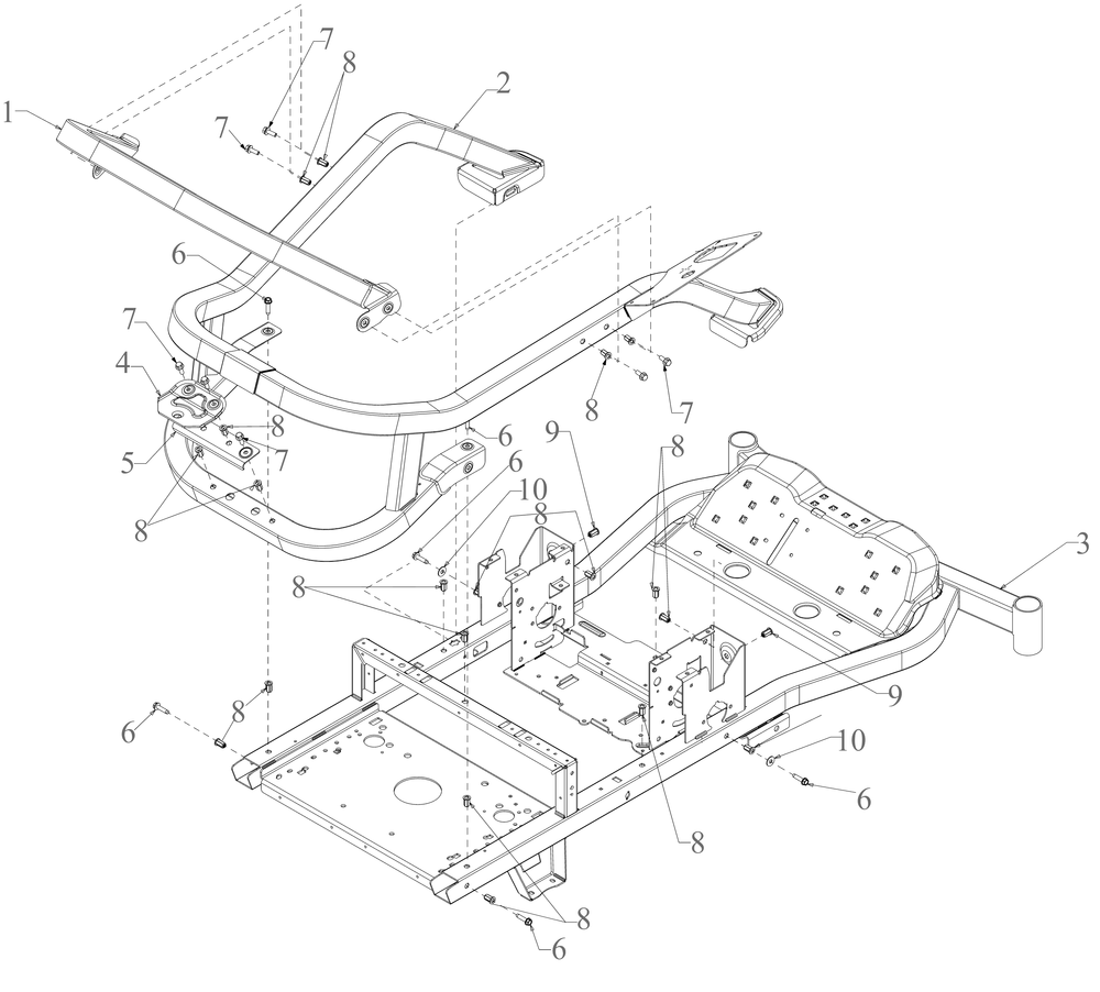 Frame Diagram and Parts List for ZT1-42E (34ABA2CSB10)(2023) Cub Cadet Lawn Tractor